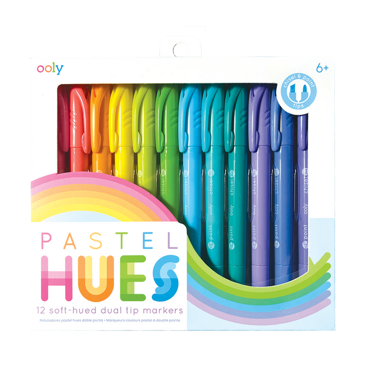 Pastel Hues Colored Markers - Set of 12