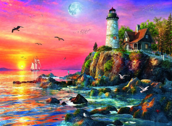 Lighthouse At Sunset -500pc