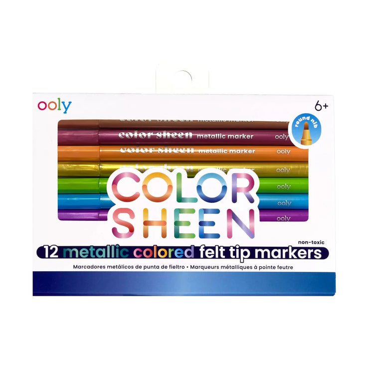 Color Sheen Metallic Felt Tip Markers - Set of 12