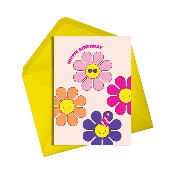 Hippie Neon Birthday Card