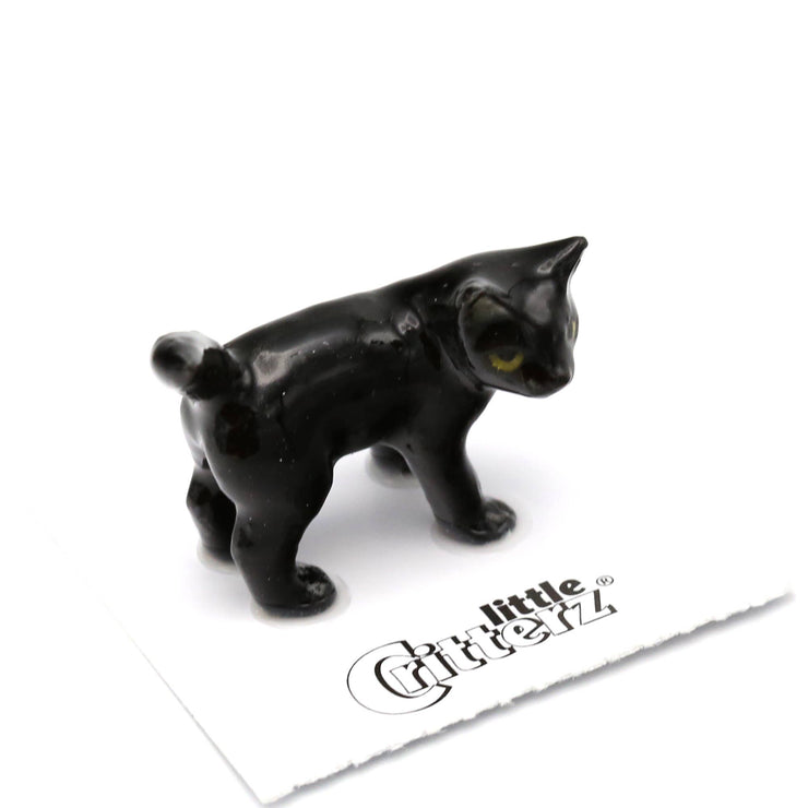 Onyx Black Kitten Porcelain Miniature