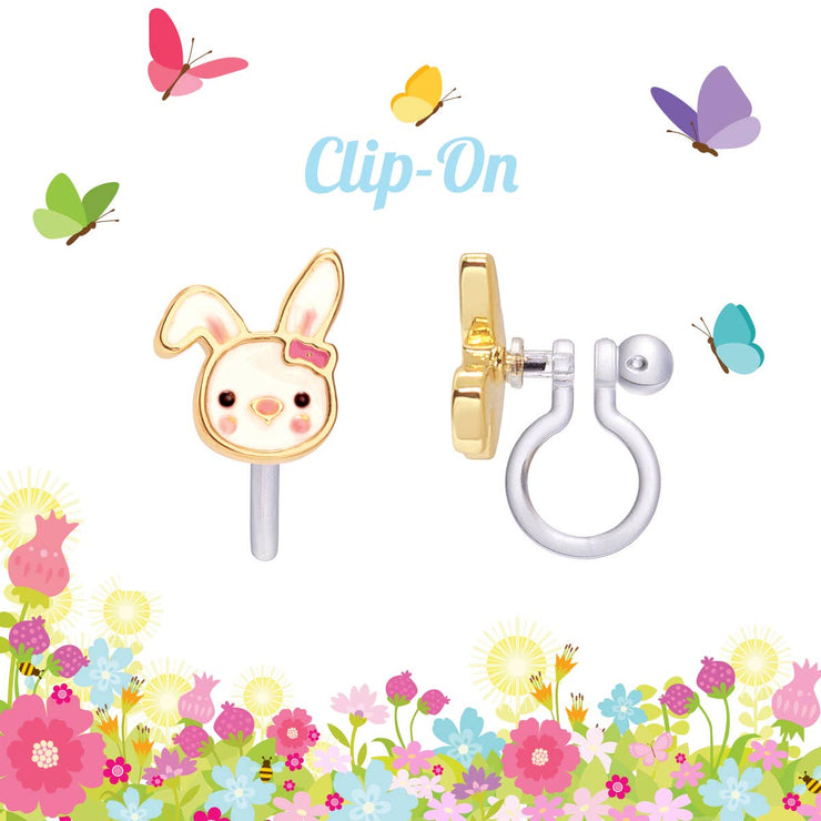 CLIP ON Cutie Earrings- Bouncy Bunny