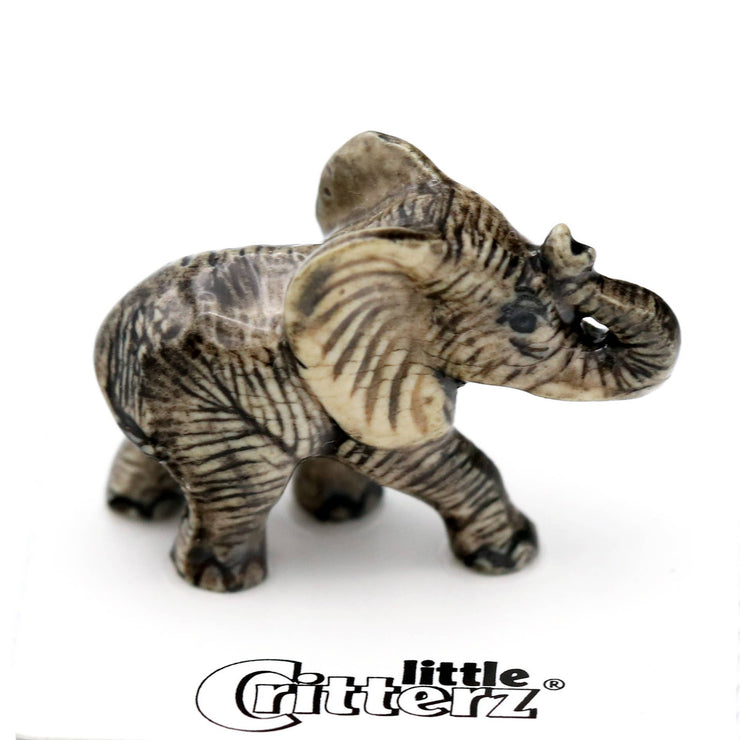 Savanna African Elephant Calf Porcelain Miniature