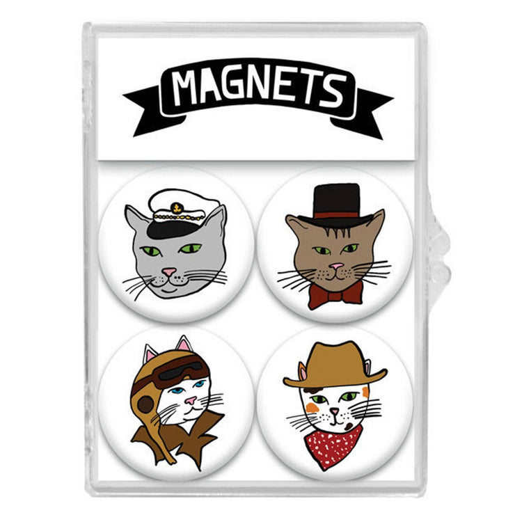 Cats in Hats Magnet Set