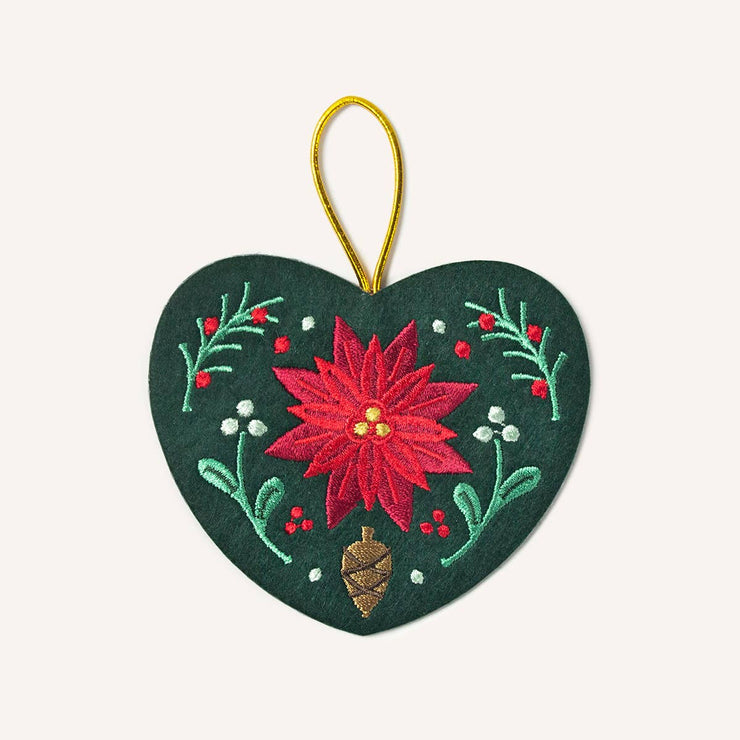 Winter Floral Heart Ornament
