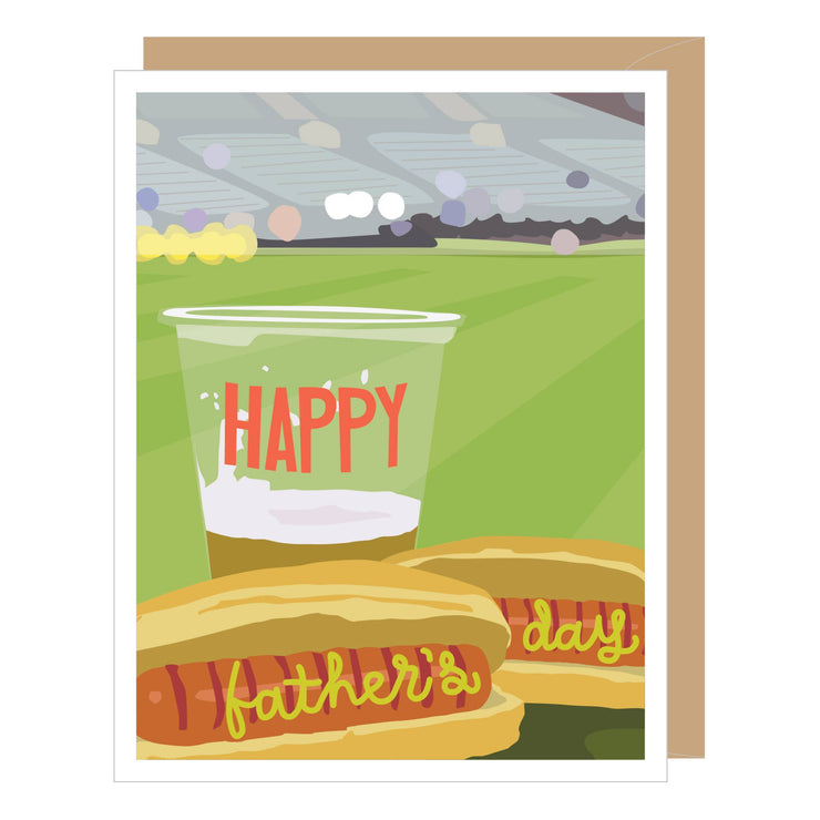 Stadium Beer & Hot Dogs Father's Day Card