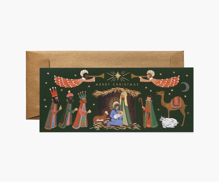Nativity Holiday - Long Greeting Card, box of six